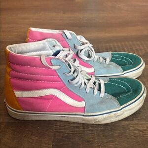 Vans S8- Hi High-Top Sneakers - Pink, Teal, Orange size Men’s 8